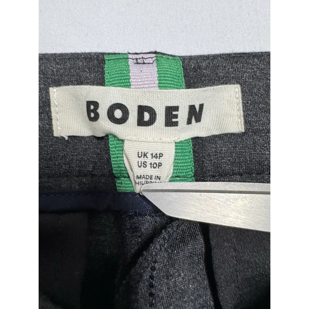 Boden Wide‎ Leg Dress Pants Gray Herringbone Womens Size 10P
